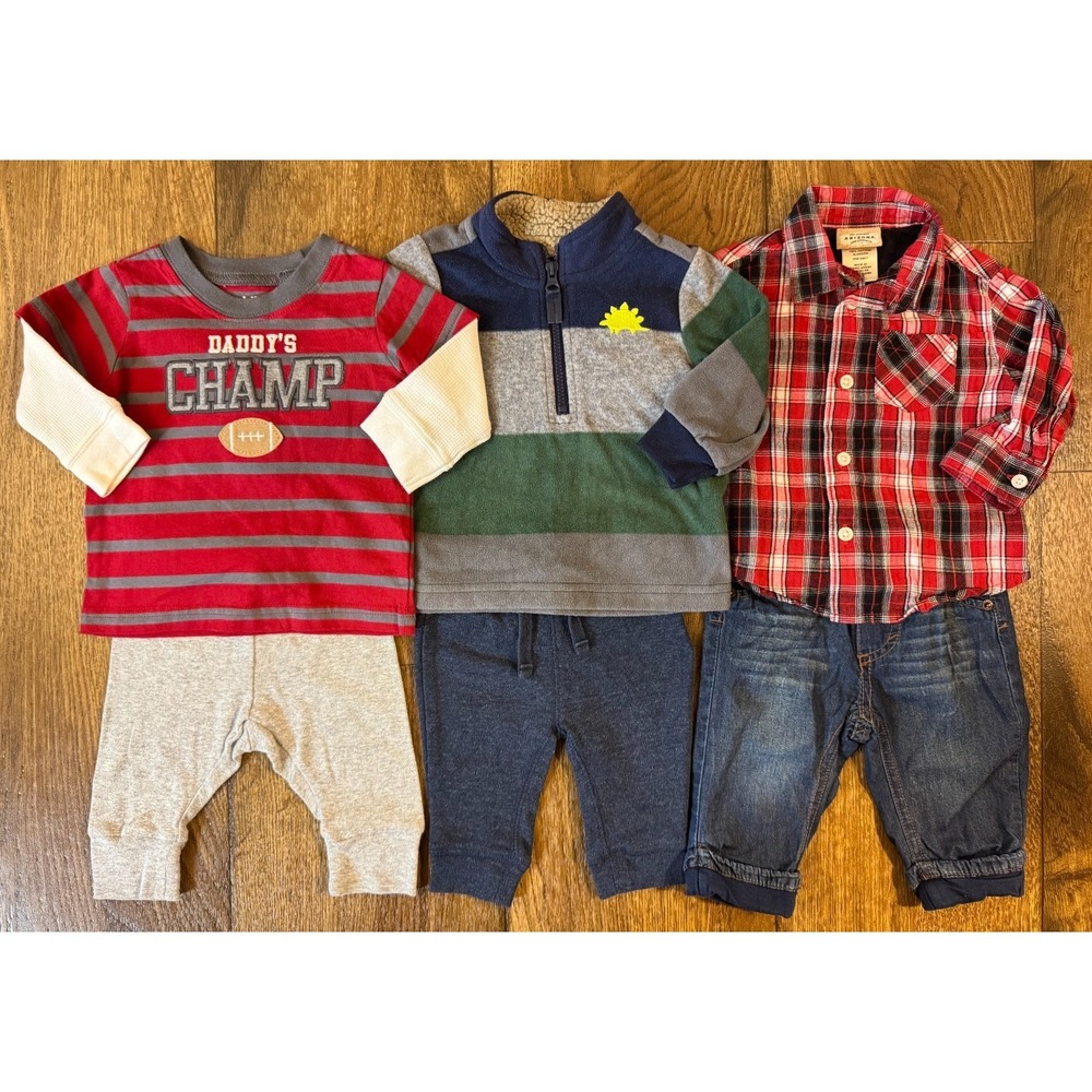 Baby Boy 0/3 Months Outfits Pants Jeans Long Sleeve Shirts Clothes Lot Daddy